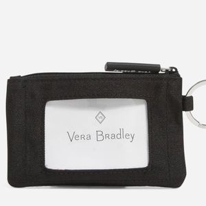 Vera Bradley Factory Style Lighten Up Zip ID Case Black nwt